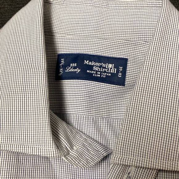Japan made Makers Mens button down dress shirt . 15 1/2 neck 32 1/2 sleeve . - Picture 2 of 2